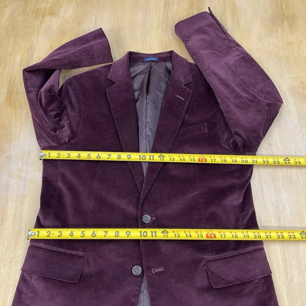 Stafford Corduroy Blazer Jacket Sport‎ Coat Mens 42R Slim Fit Stretch Burgundy